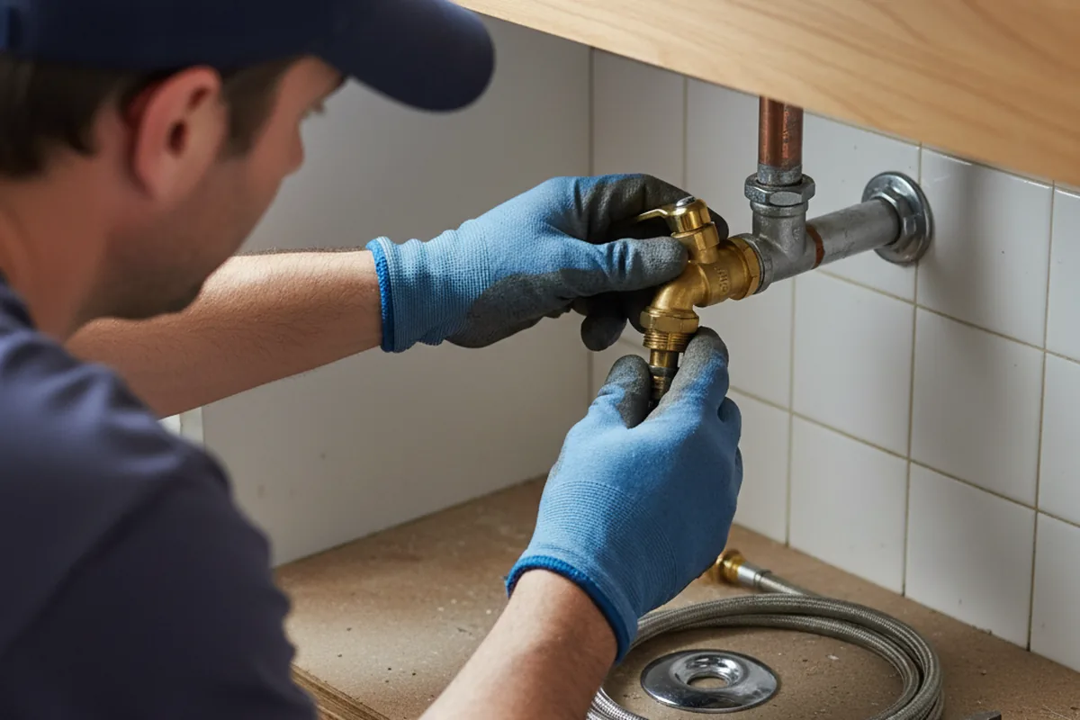 Shutoff valve and fitting work during Emergency Plumbing in Midway